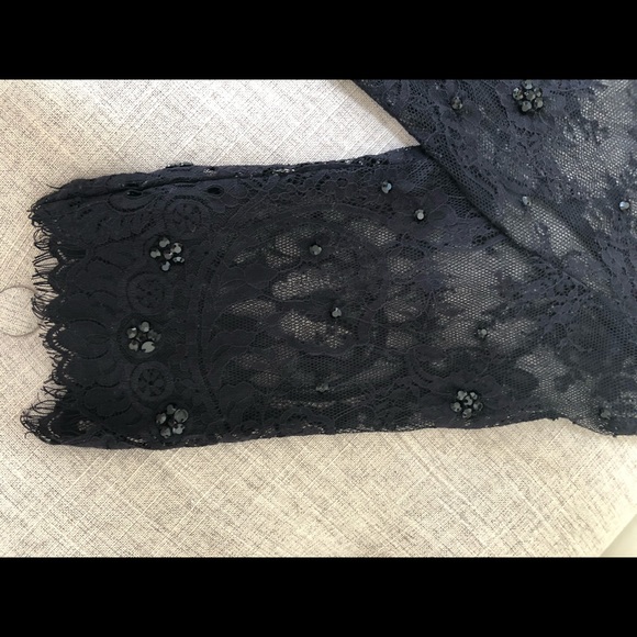 CUTE TOPSHOP black lace beaded crop top LOW PRICE - Picture 5 of 6